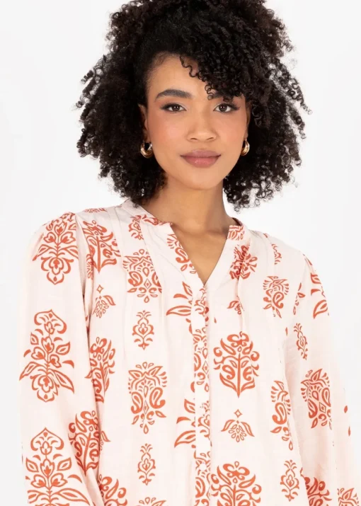 Lovedrobe Orange Long Sleeve Shirt Dress