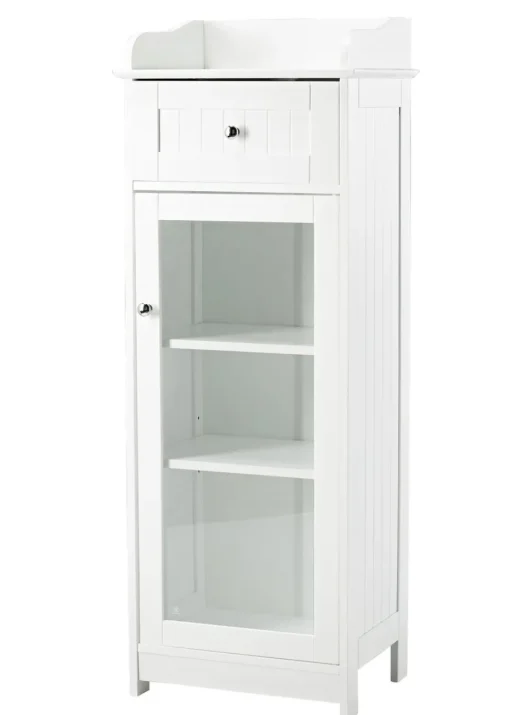 LPD Furniture Alaska Glass Cabinet White (1190x330x450mm)