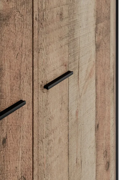 LPD Furniture Hoxton 2 Door Wardrobe Distressed Oak Effect (1800x520x838mm)
