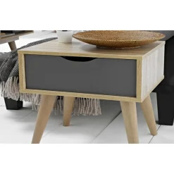 LPD Furniture Scandi Oak Lamp Table Grey (496x360x400mm)