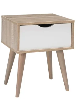LPD Furniture Scandi Oak Lamp Table White (496x360x400mm)