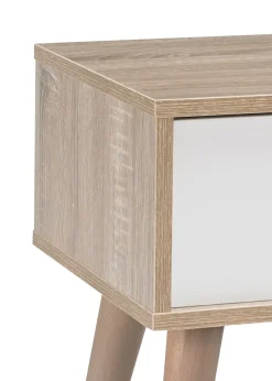 LPD Furniture Scandi Oak Lamp Table White (496x360x400mm)