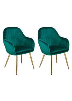 LPD Furniture Set of 2 Lara Dining Chairs Forest Green