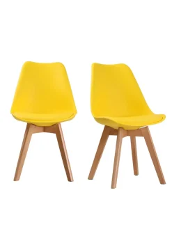 LPD Furniture Set of 2 Louvre Chairs Yellow