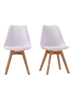 LPD Furniture Set of 2  Louvre Chairs White