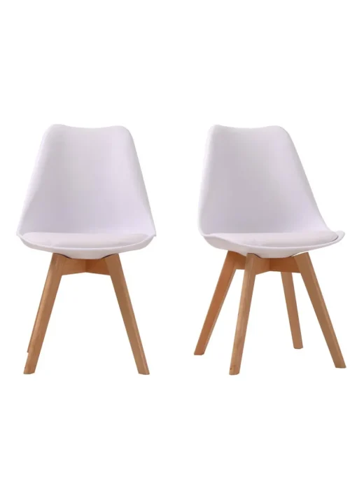 LPD Furniture Set of 2  Louvre Chairs White