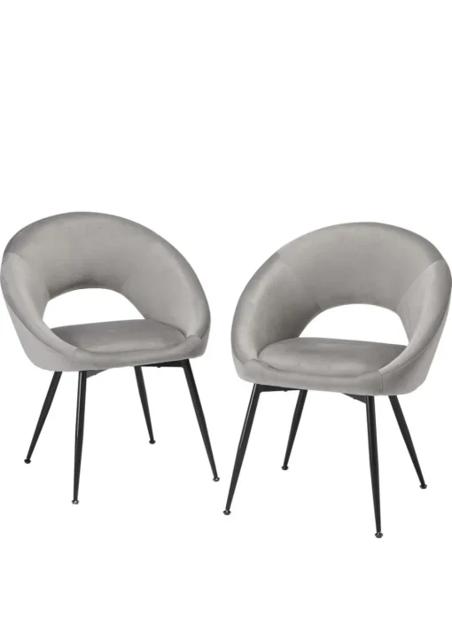 LPD Furniture Set of 2 Lulu Dining Chairs Grey