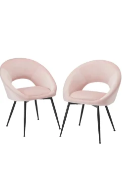 LPD Furniture Set of 2 Lulu Dining Chairs Pink