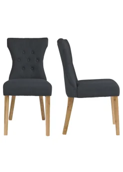LPD Furniture Set of 2 Naples Dining Chair Grey  (920x630x460mm)