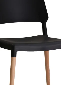 LPD Furniture Set of 2 Riva Chairs Black (810x540x550mm)