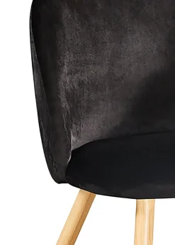 LPD Furniture Set of 2 Venice Dining Chairs Black (780x550x510mm)