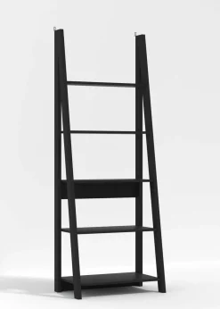 LPD Furniture Tiva Ladder Bookcase Black (1754x386x640mm)