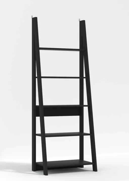 LPD Furniture Tiva Ladder Bookcase Black (1754x386x640mm)