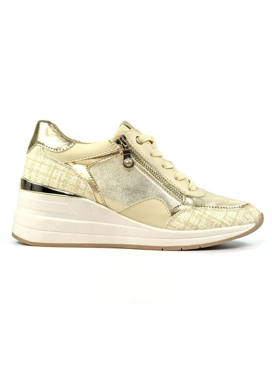 Lunar Beige Aura Wedge Trainer