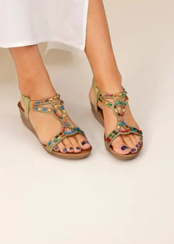 Lunar Khaki Epsom Sandal