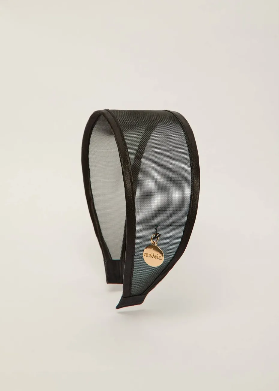 Madein Black Freya Mesh Headband with Gold detailing