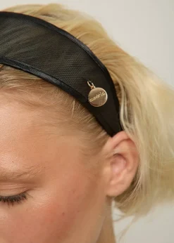 Madein Black Freya Mesh Headband with Gold detailing