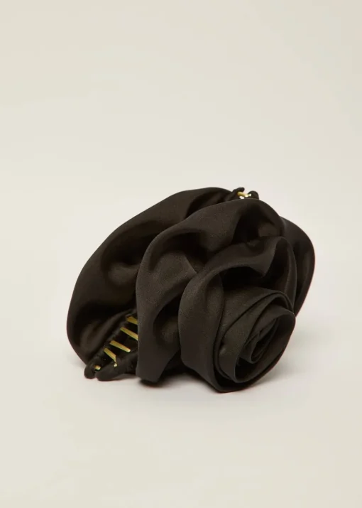 Madein Black Satin Rosie Claw Clip