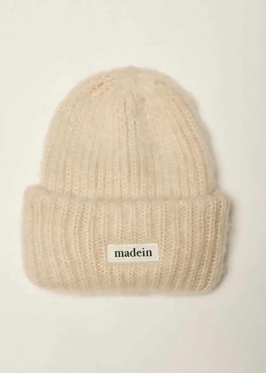 Madein Cream Boucle Knit Kiersten Beanie