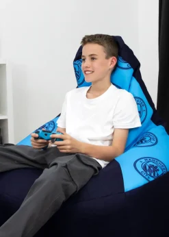 Manchester City High Back Blue Lounging Gaming Bean Chair