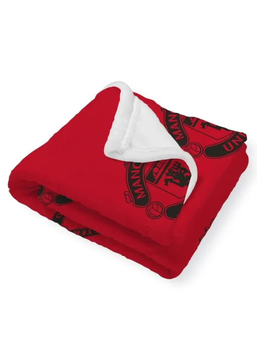 Manchester United FC Faux-Shearling Backed Fleece Throw (120x150cm)