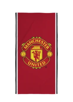 Manchester United FC Stripe Velour Printed Towel