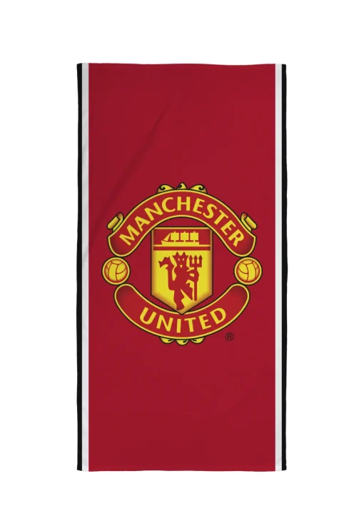 Manchester United FC Stripe Velour Printed Towel