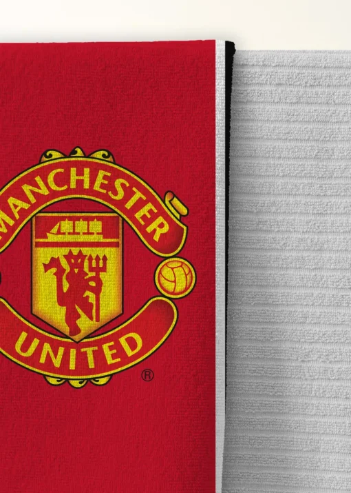 Manchester United FC Stripe Velour Printed Towel