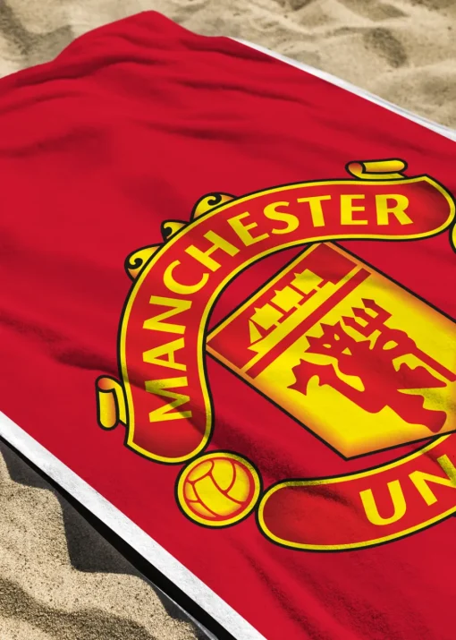 Manchester United FC Stripe Velour Printed Towel