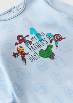Marvel Baby Blue Fathers Day Sleepsuit (Newborn-12mths)