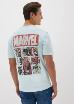 Marvel Blue Acid Wash T-Shirt