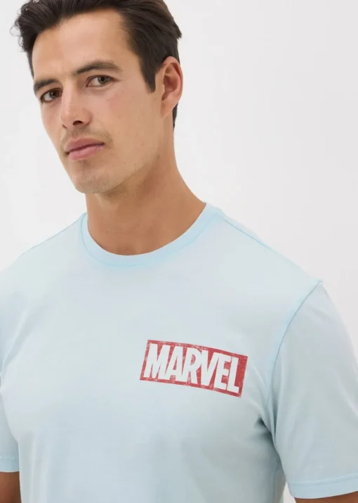 Marvel Blue Acid Wash T-Shirt