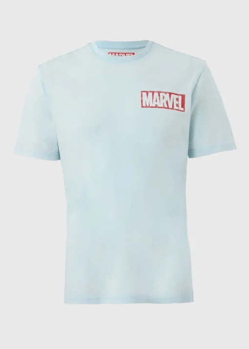 Marvel Blue Acid Wash T-Shirt