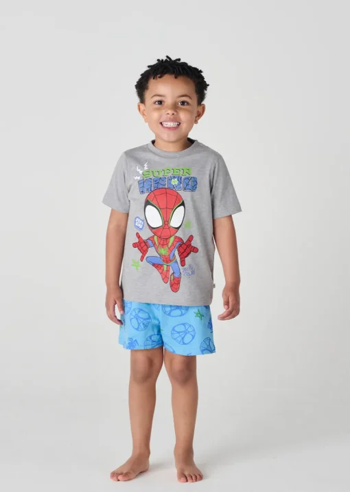 Marvel Blue/Grey Spidey & His Amazing Friends Short Pyjama Set (2-6 Years)