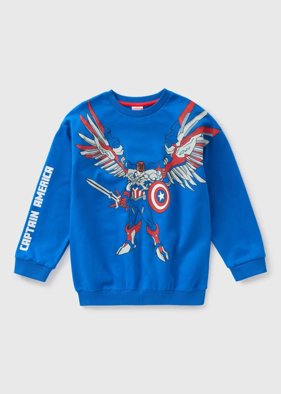 Marvel Boys Blue Captain America Sweatshirt (3-13yrs)