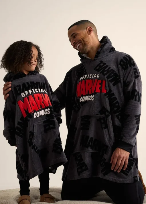 Marvel Boys Grey Hooded Blanket