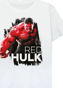 Marvel Captain America Brave New World Red Hulk Burst Kids White T-Shirt (3-13 Years)