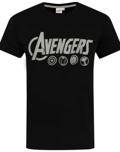 Marvel Mens Black Logo Short Sleeve Long Leg Pyjama Set