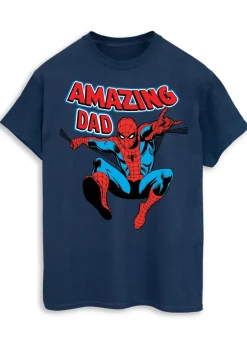 Marvel Spider Man Amazing Dad Navy T Shirt