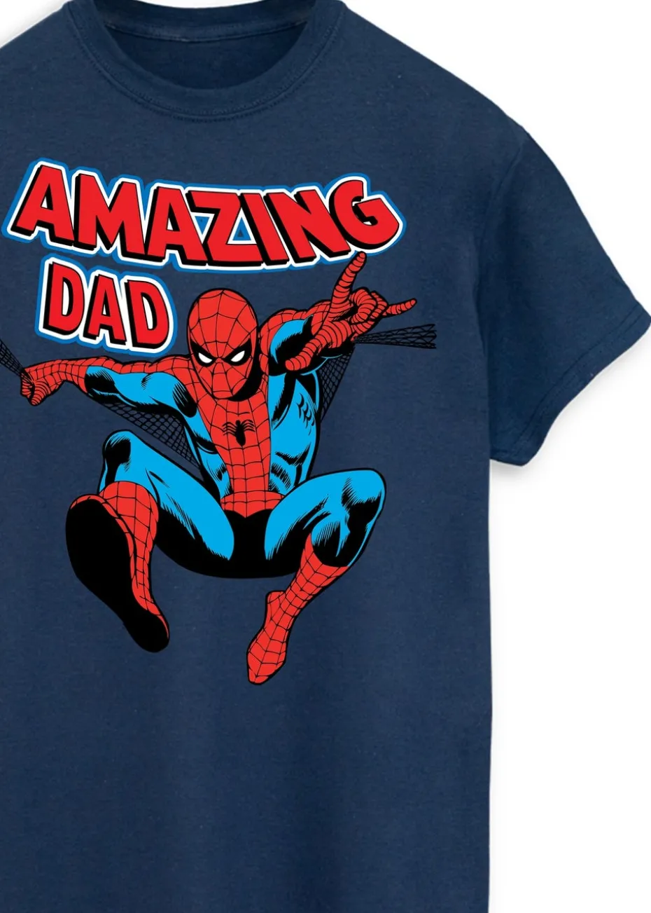 Marvel Spider Man Amazing Dad Navy T Shirt