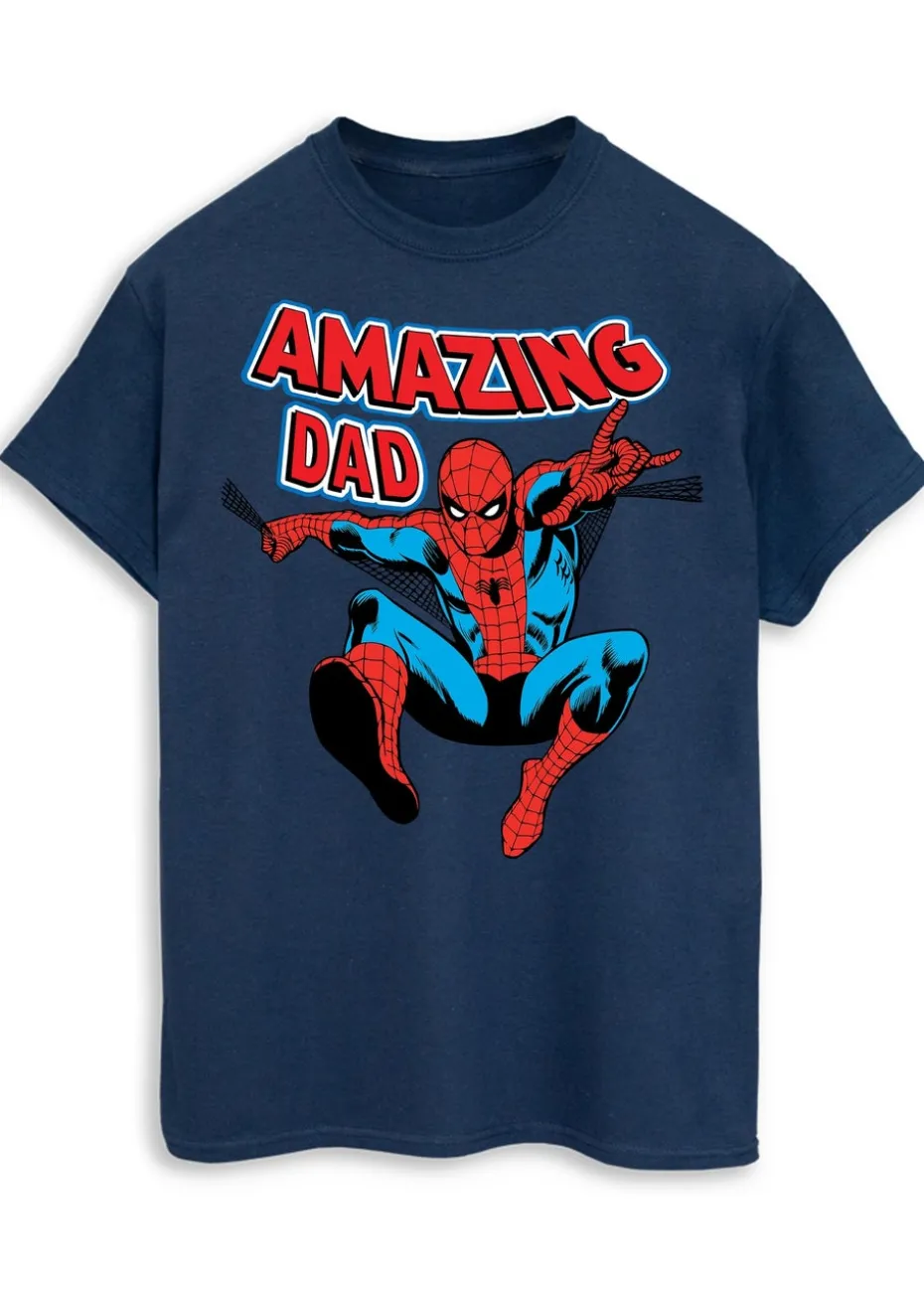 Marvel Spider Man Amazing Dad Navy T Shirt