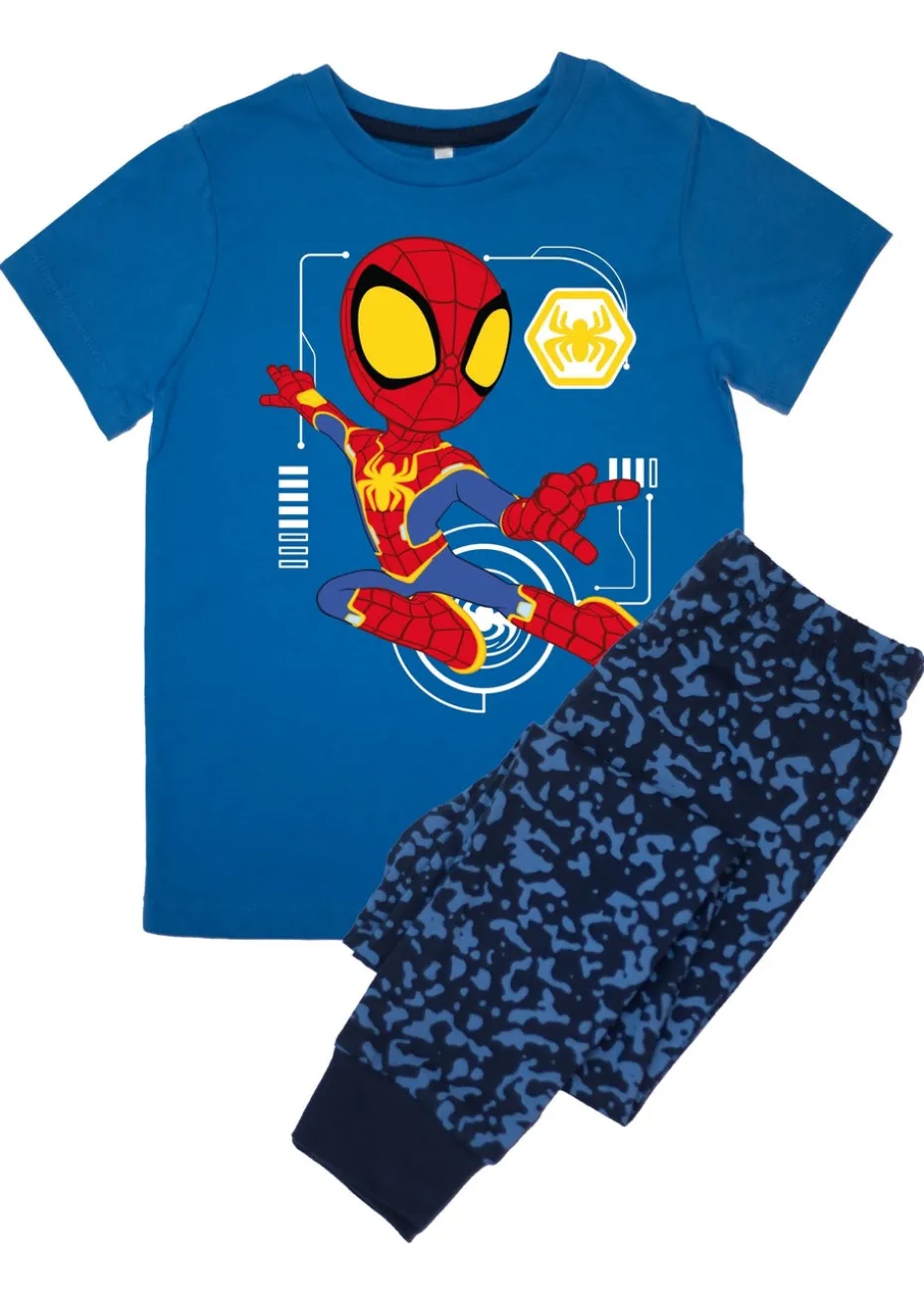 Marvel Spider Man Logo Boys Blue Pyjamas (3-8 Years)