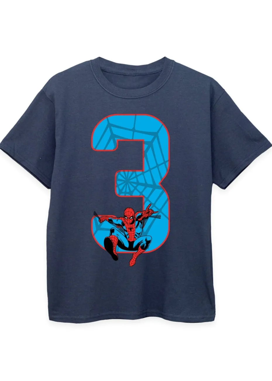 Marvel Spider-Man 3rd Birthday Kids Navy Graphic T-Shirt (3-6 Years)
