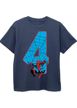 Marvel Spider-Man 4th Birthday Kids Navy Graphic T-Shirt (3-6 Years)