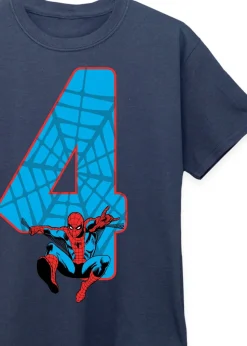 Marvel Spider-Man 4th Birthday Kids Navy Graphic T-Shirt (3-6 Years)