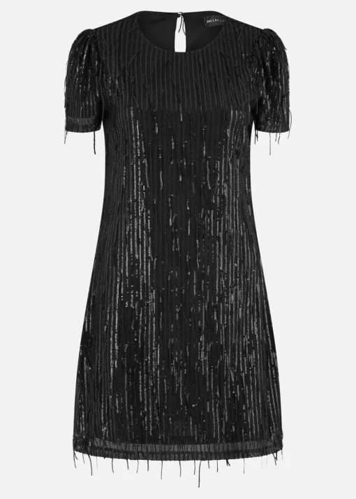Mela Black Dripping Sequin Tunic Dress