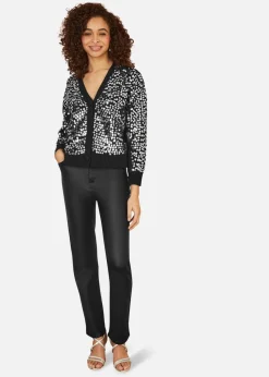 Mela Black Sequin Knitted Cardigan