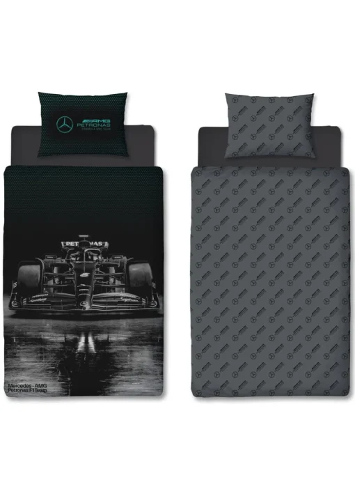 Mercedes Grey Stealth Reversible Polycotton Duvet Set
