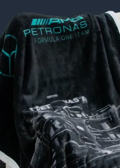 Mercedes Shadow Car Faux-Shearling Backed Fleece Formula 1 Blanket (100x150cm)