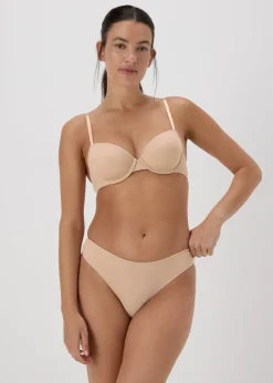 Mid Nude Microfibre Brazilian Knickers